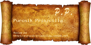 Purcsik Priszcilla névjegykártya
